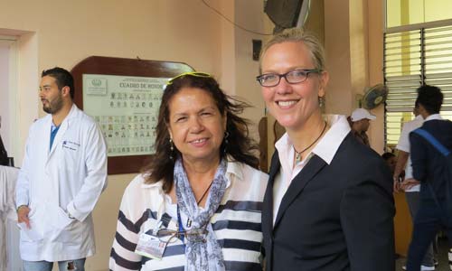 Dr. Martha Larrea Fabra, with the General Calixto Garcia Hospital in Havana, and Dr. Tanya Zakrison, assistant professor at UM’s Miller School of Medicine.