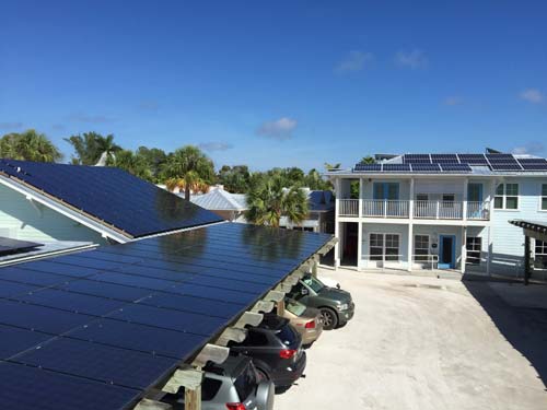 On Anna Maria Island, in Florida, the Historic Green Village, a Net Zero Energy Community, incorporates a solar PV (photovoltaic) system into its renewable energy portfolio.