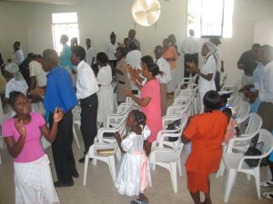 The congregation at the Pentecostal Church in Jacmel, Haiti.